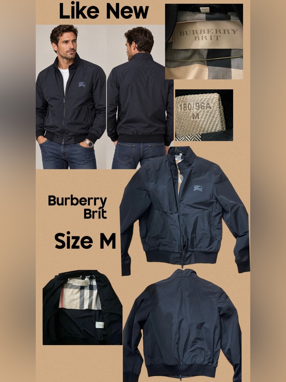 Burberry Brit Men’s black Lightweight Bomber Jacket